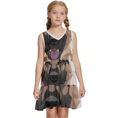 German Shepherd T- Shirt German Shepherd Merry Christmas T- Shirt (6) Kids  Sleeveless Tiered Mini Dress by ZUXUMI