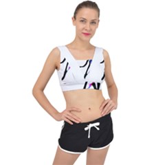 Abstract Art Sport Women Tennis  Shirt Abstract Art Sport Women Tennis  Shirt (1)11 V-back Sports Bra