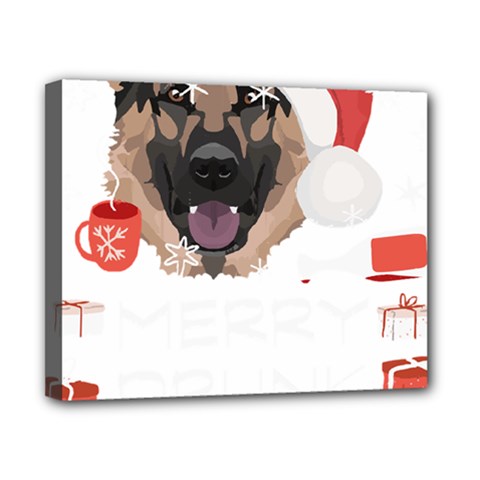 German Shepherd T- Shirt German Shepherd Merry Christmas T- Shirt Canvas 10  X 8  (stretched) by ZUXUMI