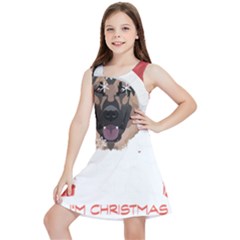 German Shepherd T- Shirt German Shepherd Merry Christmas T- Shirt Kids  Lightweight Sleeveless Dress by ZUXUMI