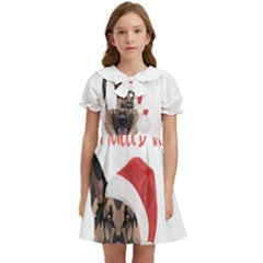 German Shepherd T- Shirt German Shepherd Mulled Wine Christmas T- Shirt Kids  Bow Tie Puff Sleeve Dress by ZUXUMI