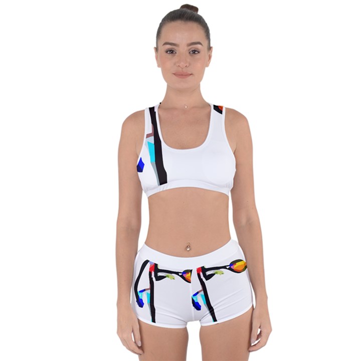 Abstract Art Sport Women Tennis  Shirt Abstract Art Sport Women Tennis  Shirt (3)13 Racerback Boyleg Bikini Set