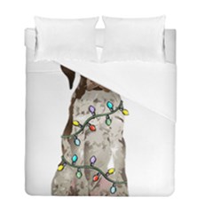 German Shorthaired Pointer Dog T- Shirt German Shorthaired Pointer Santa Christmas Tree Lights Xmas Duvet Cover Double Side (full/ Double Size) by ZUXUMI