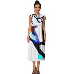 Abstract Art Sport Women Tennis  Shirt Abstract Art Sport Women Tennis  Shirt (4)14 Sleeveless Round Neck Midi Dress by EnriqueJohnson