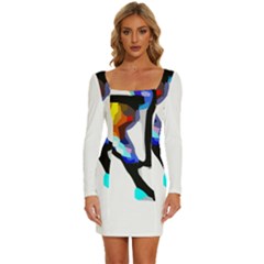 Abstract Art Sport Women Tennis  Shirt Abstract Art Sport Women Tennis  Shirt (4)14 Long Sleeve Square Neck Bodycon Velvet Dress by EnriqueJohnson