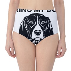 German Shorthaired Pointer Dog T- Shirt German Shorthaired Pointer Santa Christmas Tree Lights Xmas Classic High-waist Bikini Bottoms by ZUXUMI