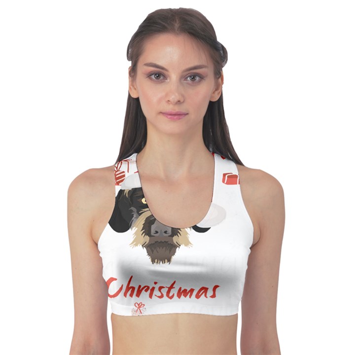 German Wirehaired Pointer T- Shirt German Wirehaired Pointer Merry Christmas T- Shirt (1) Fitness Sports Bra