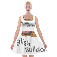 Bulldog T- Shirt Dog Face T- Shirt Velvet Skater Dress