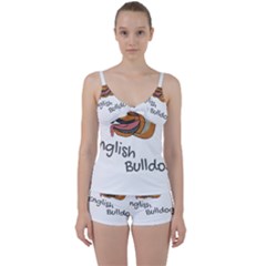 Bulldog T- Shirt Dog Face T- Shirt Tie Front Two Piece Tankini by JamesGoode