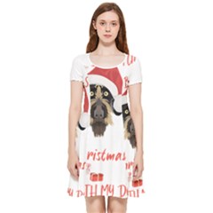 German Wirehaired Pointer T- Shirt German Wirehaired Pointer Merry Christmas T- Shirt (1) Inside Out Cap Sleeve Dress by ZUXUMI