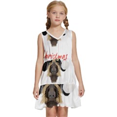 German Wirehaired Pointer T- Shirt German Wirehaired Pointer Merry Christmas T- Shirt (1) Kids  Sleeveless Tiered Mini Dress by ZUXUMI