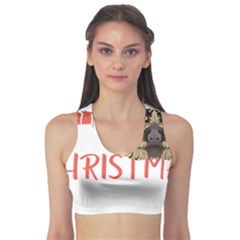 German Wirehaired Pointer T- Shirt German Wirehaired Pointer Merry Christmas T- Shirt (3) Fitness Sports Bra by ZUXUMI