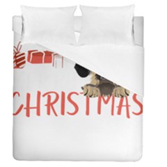 German Wirehaired Pointer T- Shirt German Wirehaired Pointer Merry Christmas T- Shirt (3) Duvet Cover Double Side (queen Size) by ZUXUMI