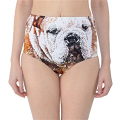 Bulldog T- Shirt English Bulldog Animal Wildlife Forest Nature Discovery Fauna T- Shirt Classic High-waist Bikini Bottoms by JamesGoode