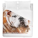 Bulldog T- Shirt English Bulldog Animal Wildlife Forest Nature Discovery Fauna T- Shirt Duvet Cover Double Side (Queen Size) View1