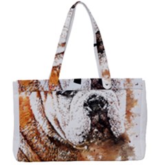 Bulldog T- Shirt English Bulldog Animal Wildlife Forest Nature Discovery Fauna T- Shirt Canvas Work Bag by JamesGoode