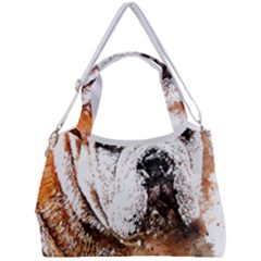 Bulldog T- Shirt English Bulldog Animal Wildlife Forest Nature Discovery Fauna T- Shirt Double Compartment Shoulder Bag by JamesGoode