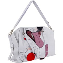 Bulldog T- Shirt Running Bulldog T- Shirt Canvas Crossbody Bag by JamesGoode