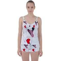 Bulldog T- Shirt Running Bulldog T- Shirt Tie Front Two Piece Tankini by JamesGoode