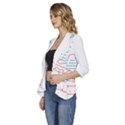 Burger T- Shirt Beach Burger T- Shirt Women s 3/4 Sleeve Ruffle Edge Open Front Jacket View2