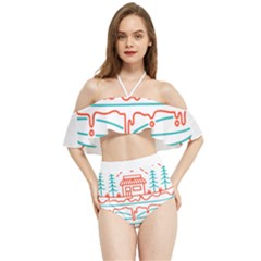 Burger T- Shirt Burger Shop In Nature T- Shirt Halter Flowy Bikini Set 