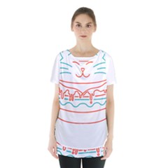 Burger T- Shirt Cat Burger T- Shirt Skirt Hem Sports Top by JamesGoode