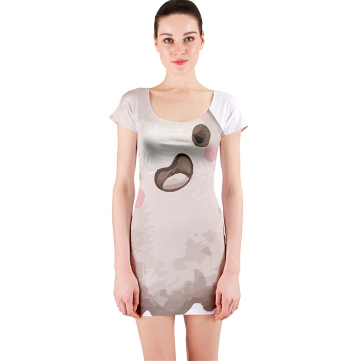 Ghost T- Shirt Watercolor Cute Ghost T- Shirt Short Sleeve Bodycon Dress