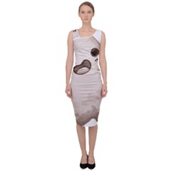 Ghost T- Shirt Watercolor Cute Ghost T- Shirt Sleeveless Pencil Dress by ZUXUMI