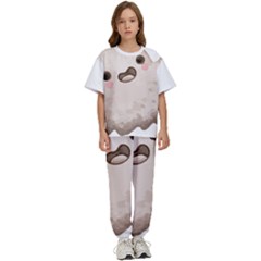 Ghost T- Shirt Watercolor Cute Ghost T- Shirt Kids  T-shirt And Pants Sports Set by ZUXUMI