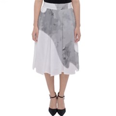 Ghost T- Shirt White Mottled Ghost T- Shirt Classic Midi Skirt by ZUXUMI