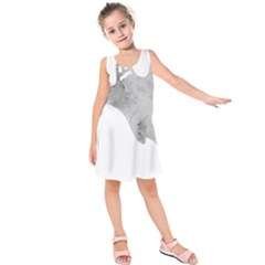 Ghost T- Shirt White Mottled Ghost T- Shirt Kids  Sleeveless Dress by ZUXUMI