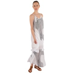 Ghost T- Shirt White Mottled Ghost T- Shirt Cami Maxi Ruffle Chiffon Dress by ZUXUMI