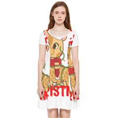 Giraffe T- Shirt Cute Giraffe T- Shirt Inside Out Cap Sleeve Dress by ZUXUMI