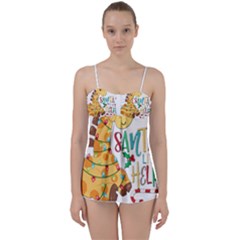 Giraffe T- Shirt Cute Giraffe T- Shirt Babydoll Tankini Set