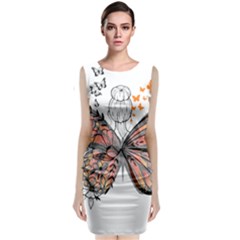 Butterflies T- Shirt Butterfly T- Shirt Sleeveless Velvet Midi Dress