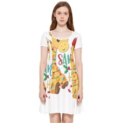 Giraffe T- Shirt Cute Giraffe T- Shirt Inside Out Cap Sleeve Dress by ZUXUMI