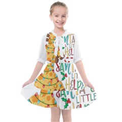 Giraffe T- Shirt Cute Giraffe T- Shirt Kids  All Frills Chiffon Dress by ZUXUMI