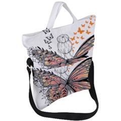 Butterflies T- Shirt Butterfly T- Shirt Fold Over Handle Tote Bag by JamesGoode