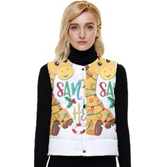 Giraffe T- Shirt Cute Giraffe T- Shirt Women s Button Up Puffer Vest by ZUXUMI