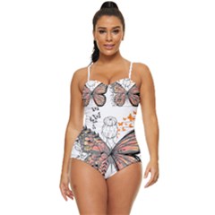 Butterflies T- Shirt Butterfly T- Shirt Retro Full Coverage Swimsuit by JamesGoode