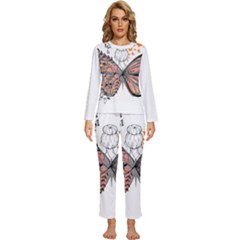 Butterflies T- Shirt Butterfly T- Shirt Womens  Long Sleeve Lightweight Pajamas Set by JamesGoode