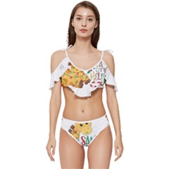 Giraffe T- Shirt Cute Giraffe T- Shirt Ruffle Edge Tie Up Bikini Set	