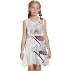 Butterfly Art T- Shirtbutterfly T- Shirt (2) Kids  Sleeveless Tiered Mini Dress