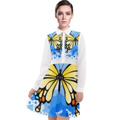 Butterfly Art T- Shirtbutterfly T- Shirt Long Sleeve Chiffon Shirt Dress by JamesGoode