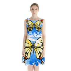 Butterfly Art T- Shirtbutterfly T- Shirt Sleeveless Waist Tie Chiffon Dress by JamesGoode