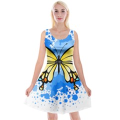 Butterfly Art T- Shirtbutterfly T- Shirt Reversible Velvet Sleeveless Dress