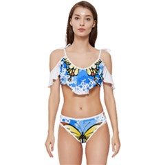 Butterfly Art T- Shirtbutterfly T- Shirt Ruffle Edge Tie Up Bikini Set	 by JamesGoode