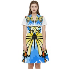 Butterfly Art T- Shirtbutterfly T- Shirt Short Sleeve Waist Detail Dress by JamesGoode