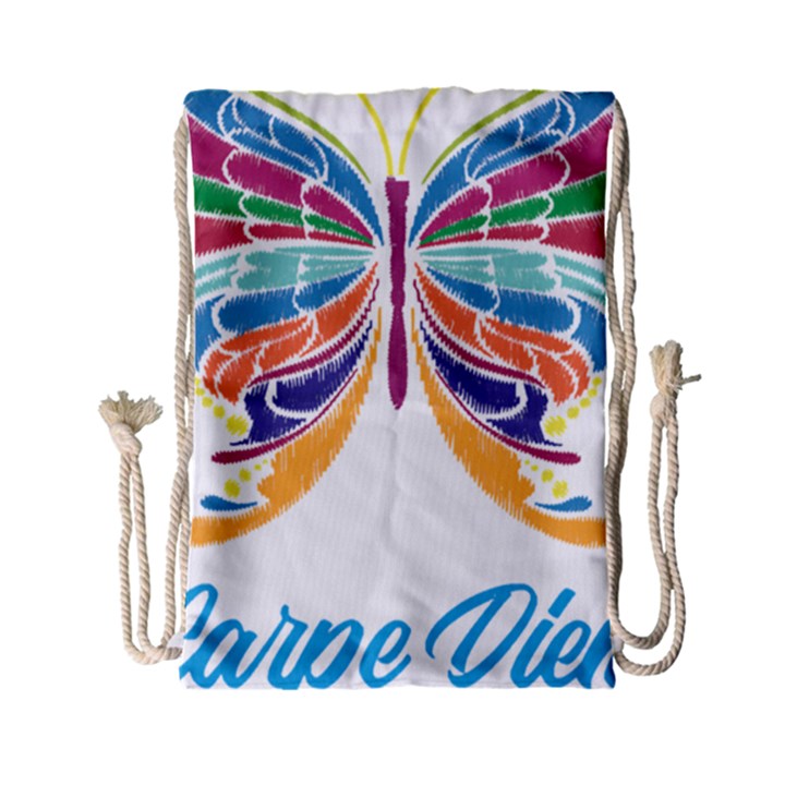 Butterfly Embroidery Effect T- Shirt Butterfly Embroidery Effect T- Shirt Drawstring Bag (Small)