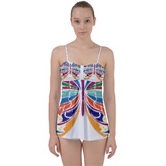 Butterfly Embroidery Effect T- Shirt Butterfly Embroidery Effect T- Shirt Babydoll Tankini Set